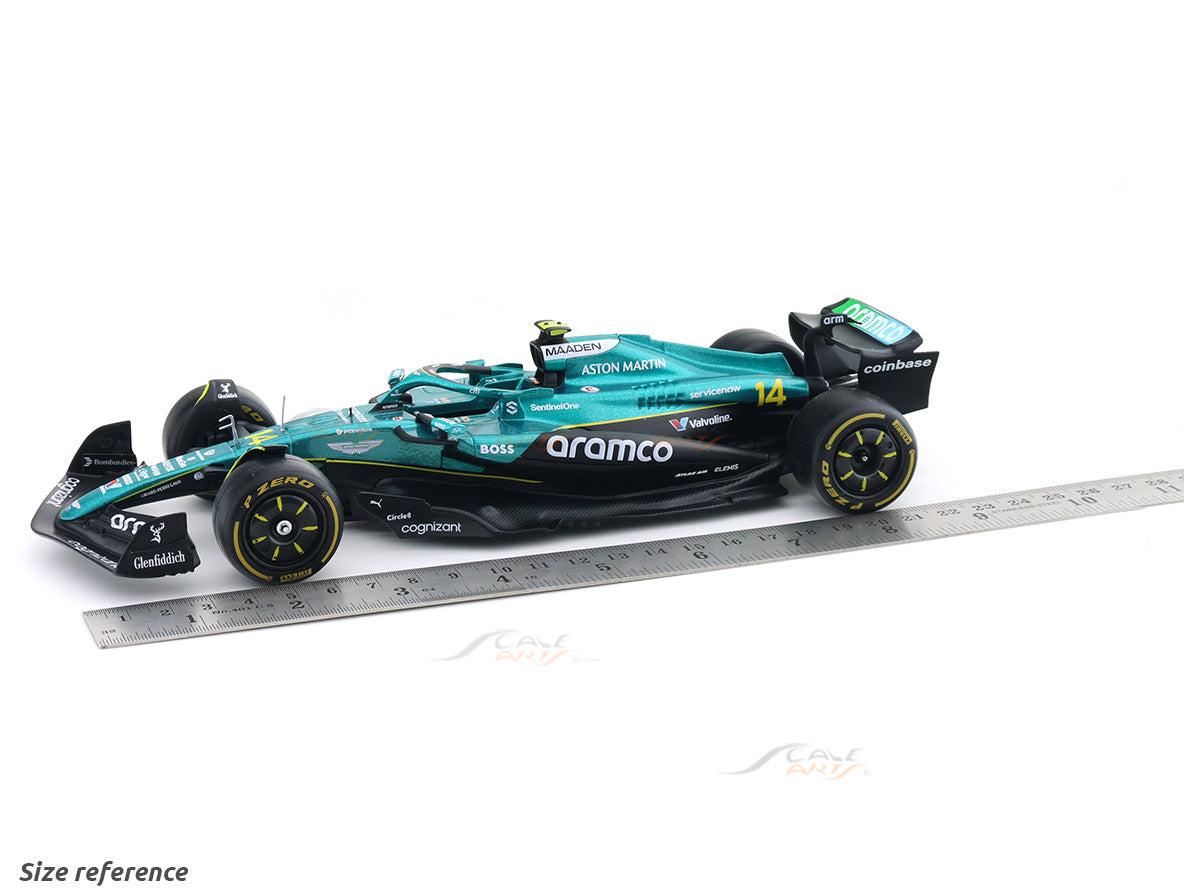 Special Offer : 2025 Aston Martin AMR25 No.14 Fernando Alonso with Driver Figure 1:24 Bburago Licensed F1 Diecast Model
