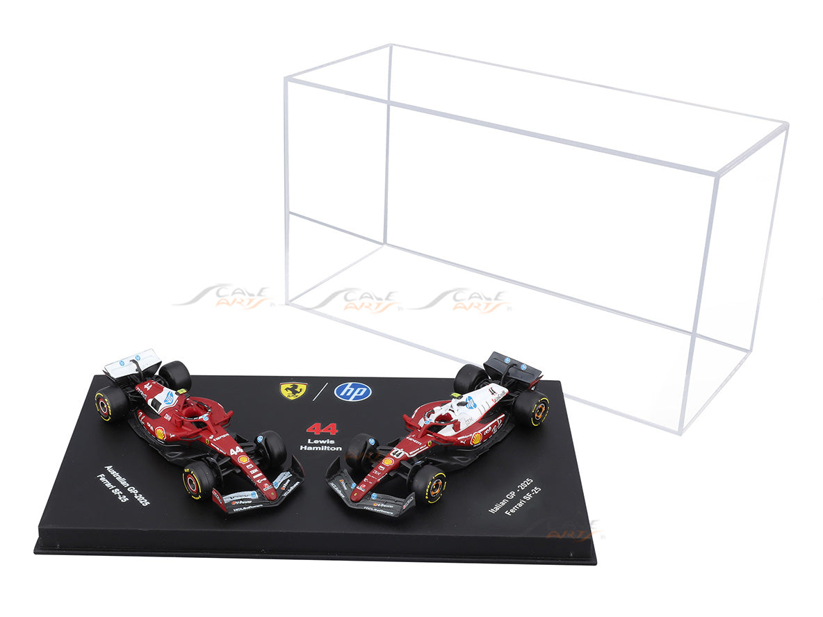2025 Ferrari SF-25 Lewis Hamilton No.44 Twin Pack 1:64 Bburago Licensed F1 Diecast Scale Model Collectible Set
