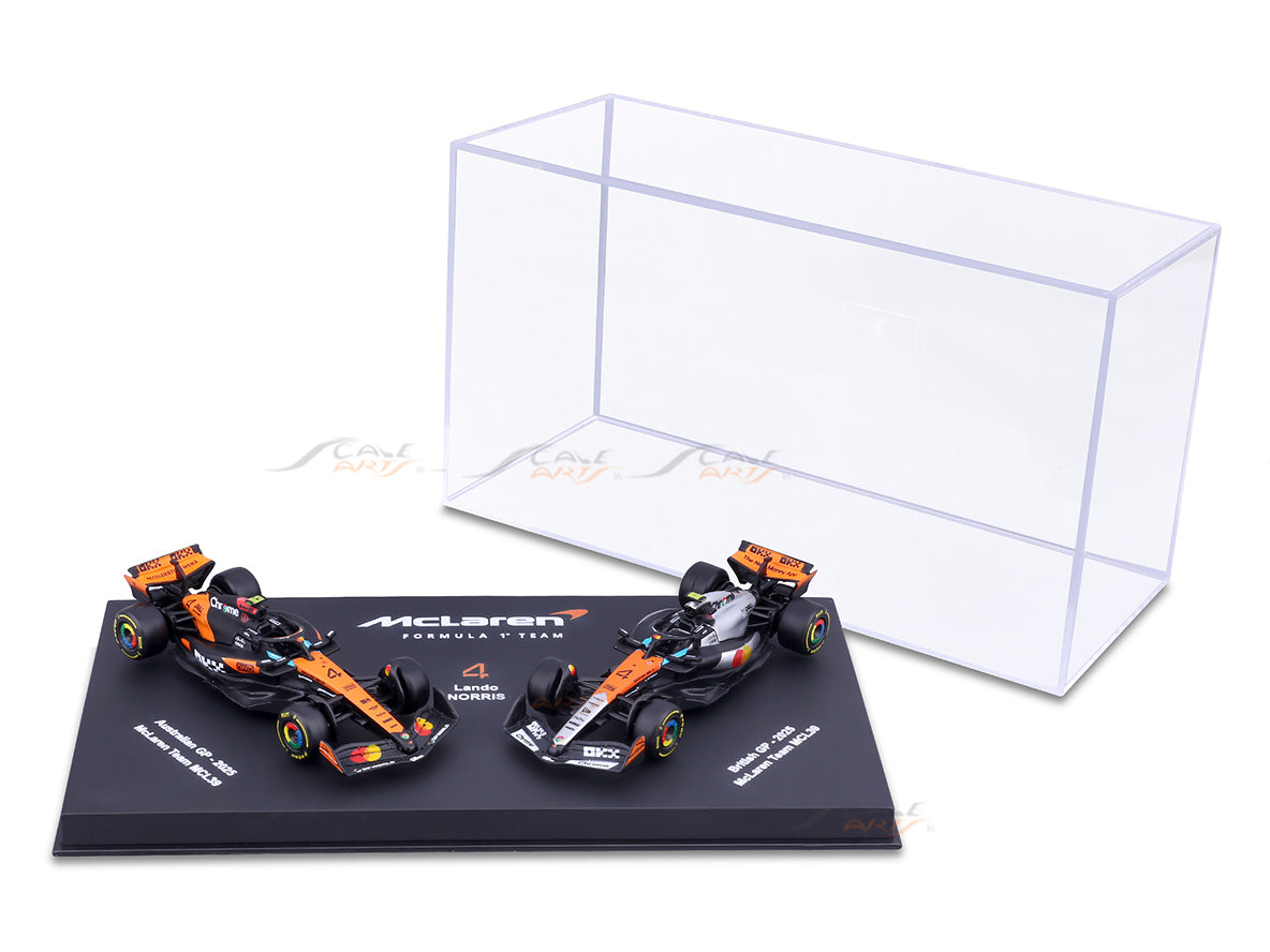 2025 McLaren MCL39 Lando Norris No.4 Twin Pack 1:64 Bburago Licensed F1 Diecast Scale Model Set