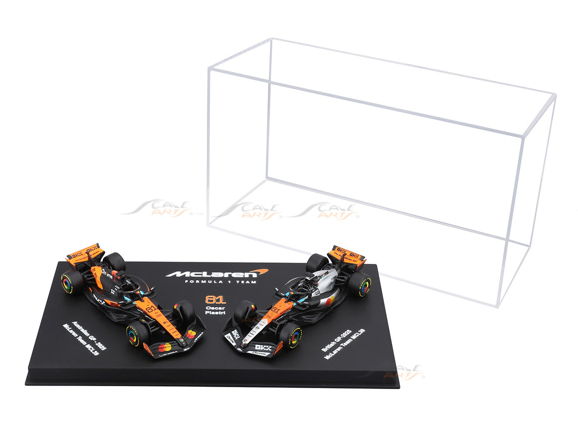2025 McLaren MCL39 Oscar Piastri No.81 Twin Pack 1:64 Bburago Licensed F1 Diecast Scale Model Set