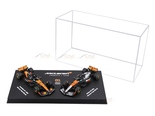 2025 McLaren MCL39 Oscar Piastri No.81 Twin Pack 1:64 Bburago Licensed F1 Diecast Scale Model Set