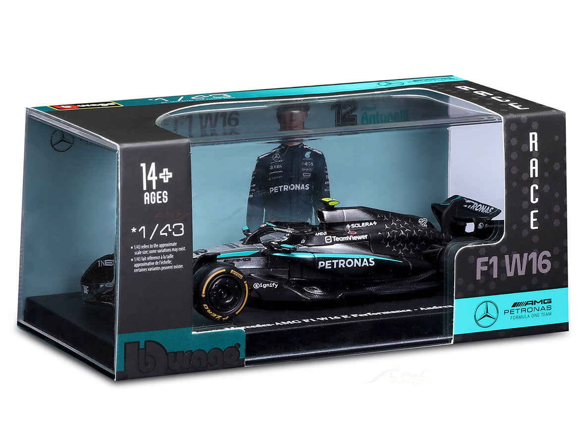 2025 Mercedes-AMG Petronas W16 Kimi Antonelli Australia GP 1:43 Scale Bburago Licensed Formula 1 Diecast Model