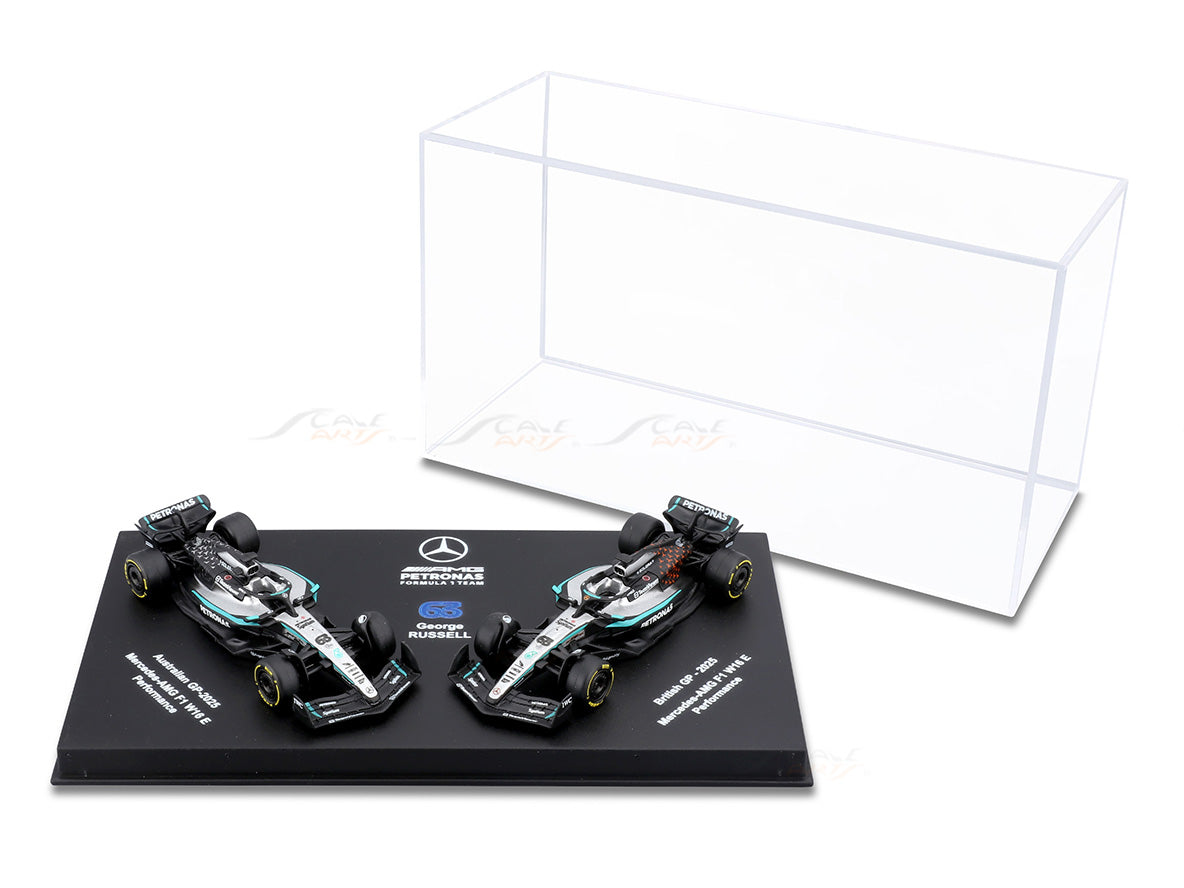 2025 Mercedes-AMG F1 W16 George Russell No.63 Twin Pack 1:64 Bburago Licensed Formula 1 Diecast Scale Model Set