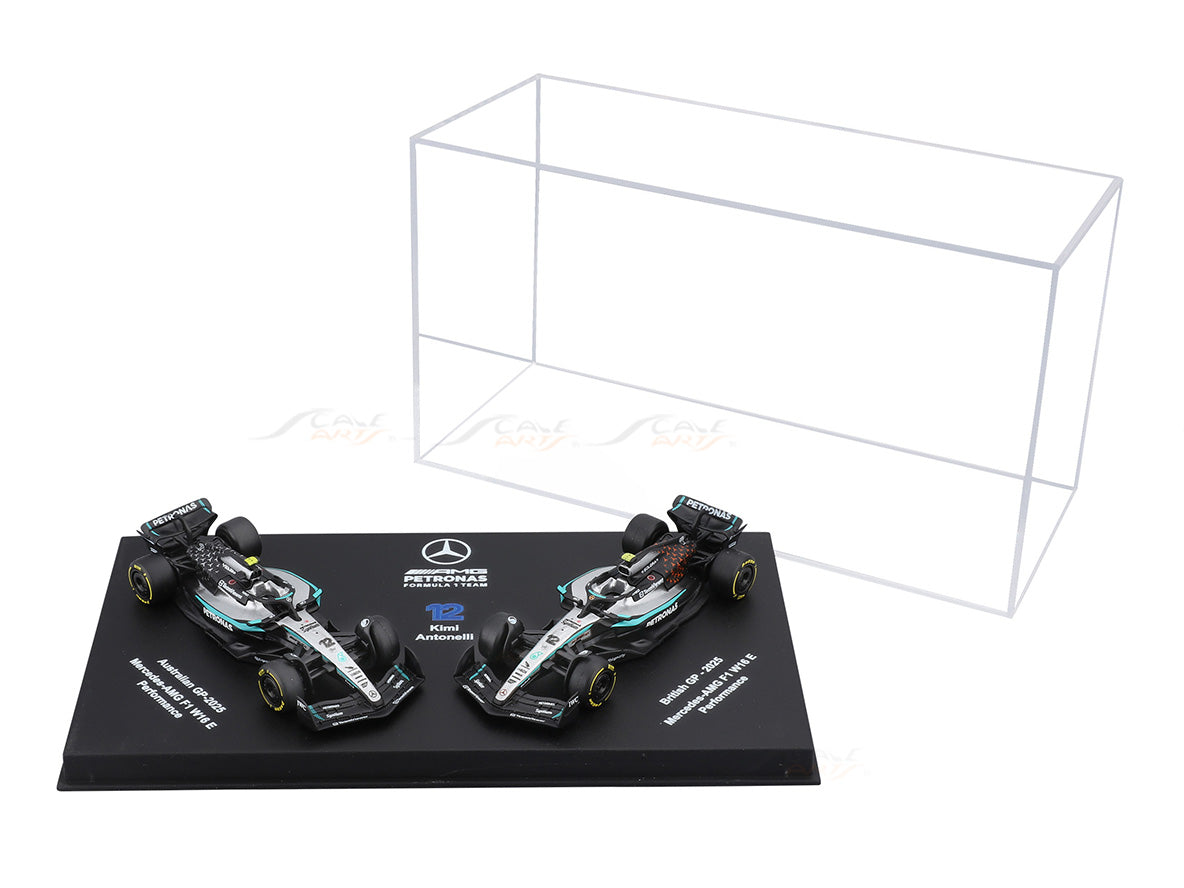 2025 Mercedes-AMG F1 W16 Kimi Antonelli No.12 Twin Pack 1:64 Bburago Licensed Formula 1 Diecast Scale Model Set