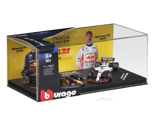 2025 Red Bull Racing RB21 Max Verstappen No.1 Twin Pack 1:64 Bburago Licensed F1 Diecast Scale Model Collectible Set