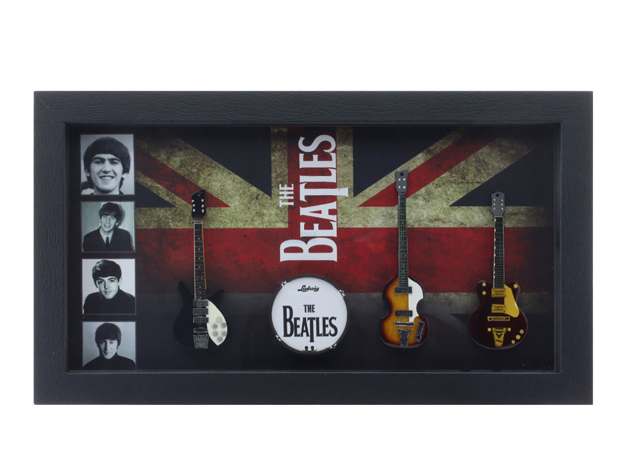 The Beetles Music band photo frame with miniature guitars Design C - Bluecor