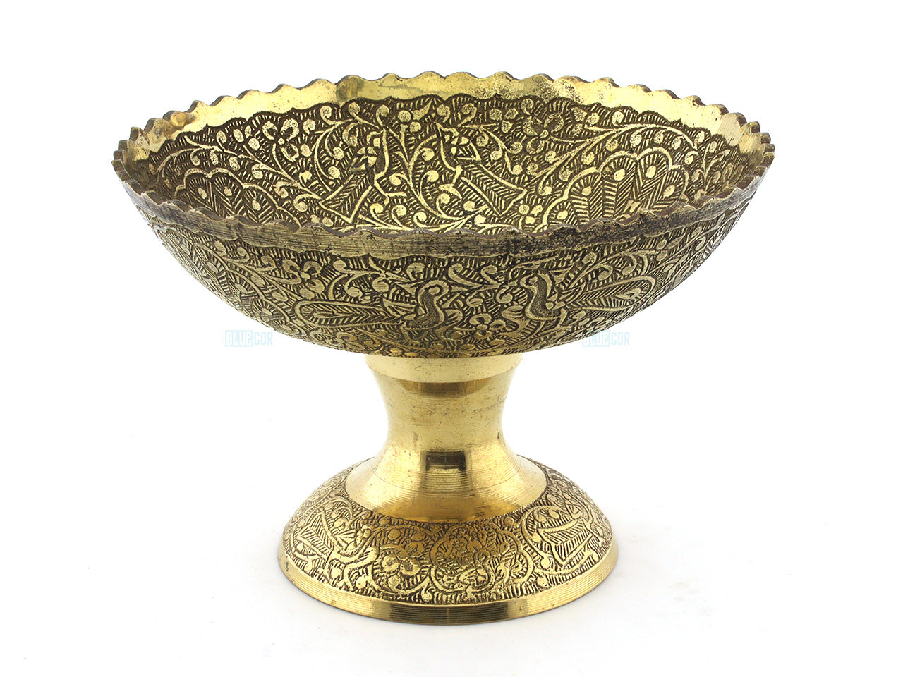Brass Engraved Decorative Bowl 6 Inch- Elegant Home Accent Design 1