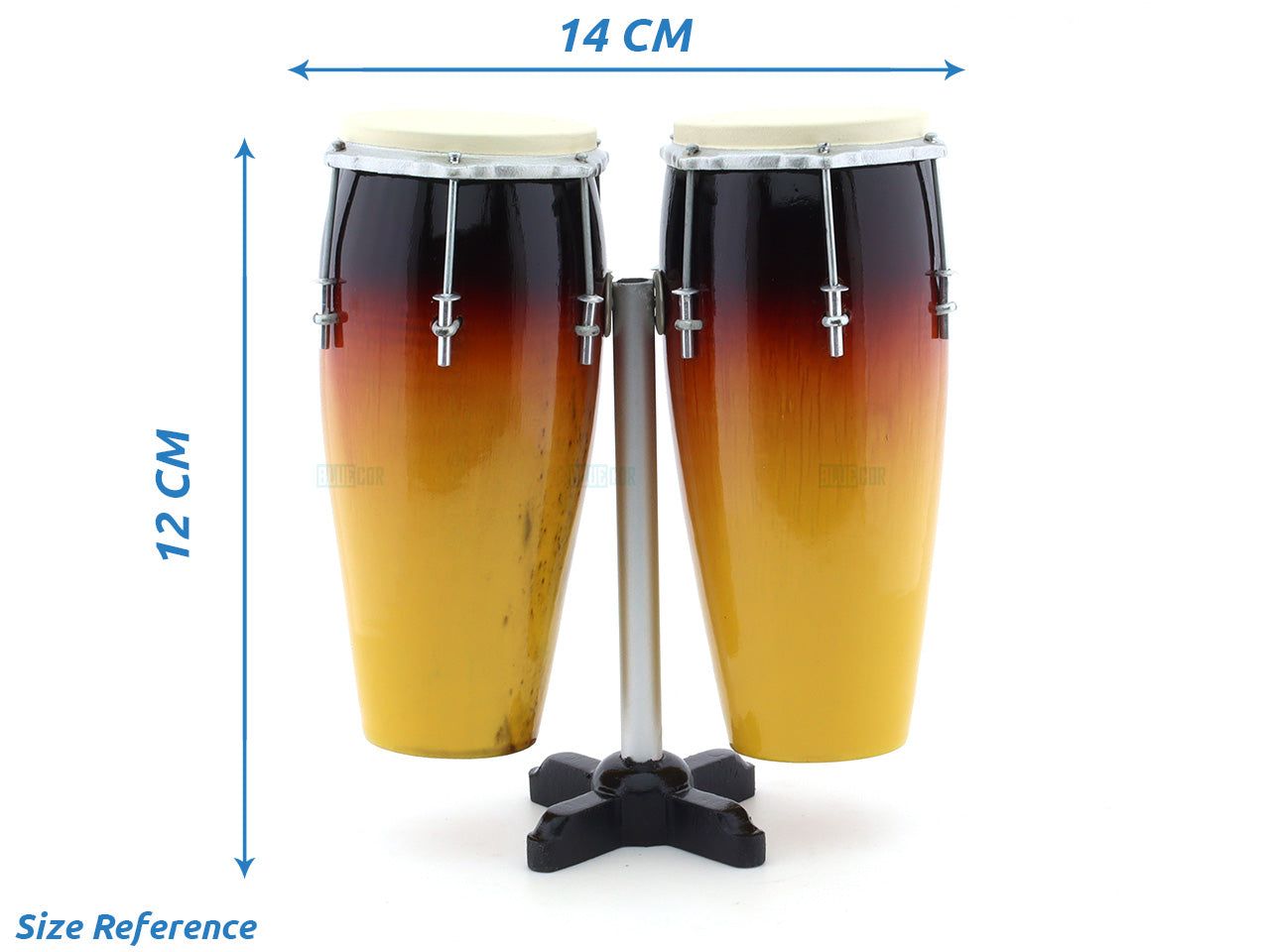 Bungo Drum set double Brown miniature music instrument