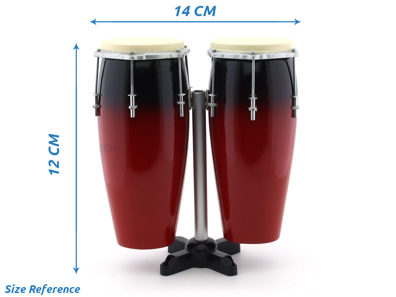Bungo Drum set double Red miniature music instrument