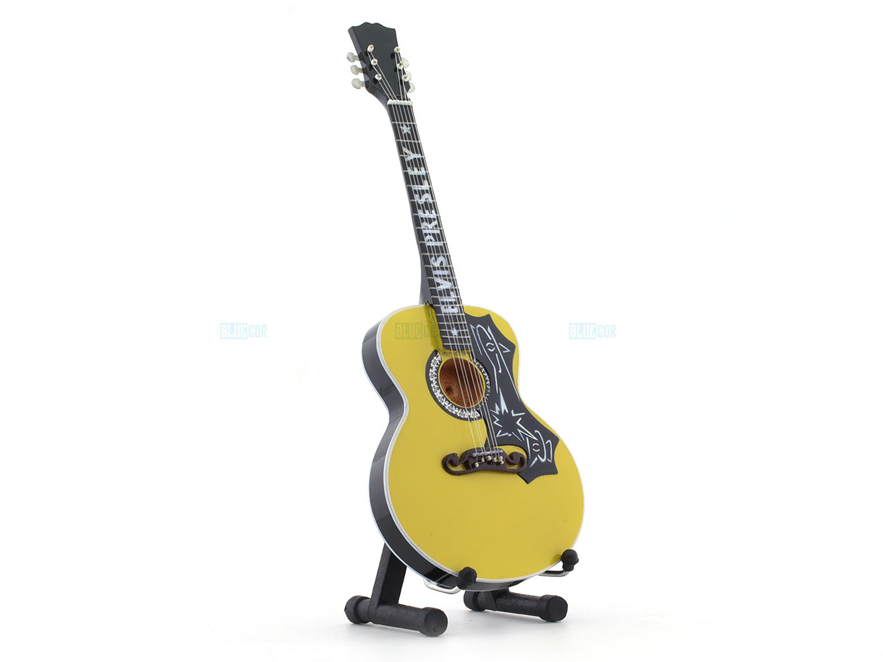 Elvis Presley Musician Bass Electric Guitar Miniature with Stand Design B