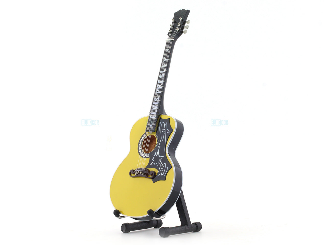 Elvis Presley Musician Bass Electric Guitar Miniature with Stand Design B