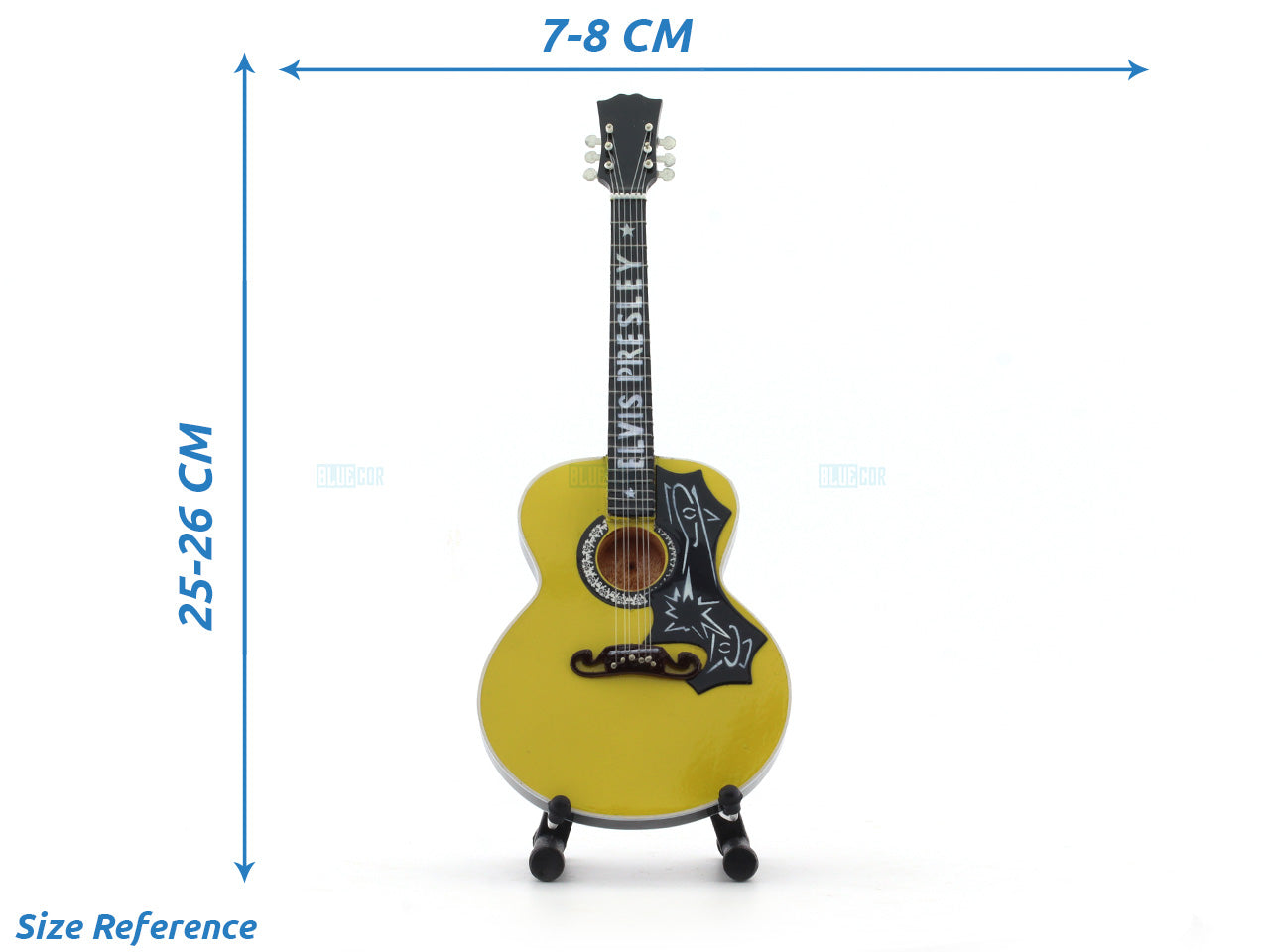 Elvis Presley Musician Bass Electric Guitar Miniature with Stand Design B