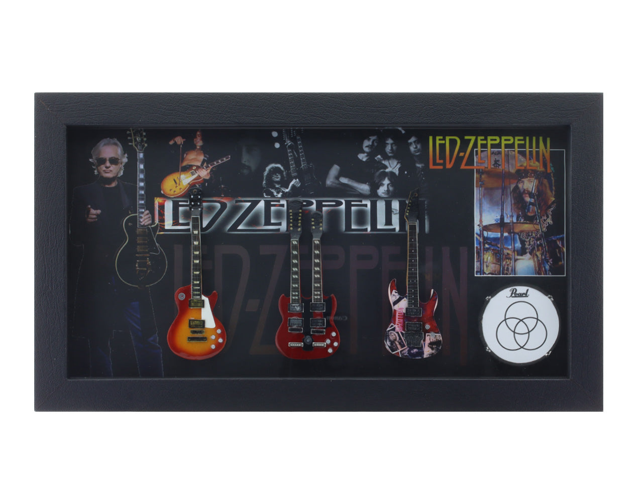 Led-Zeppelin Music band photo frame with miniature guitars Design A