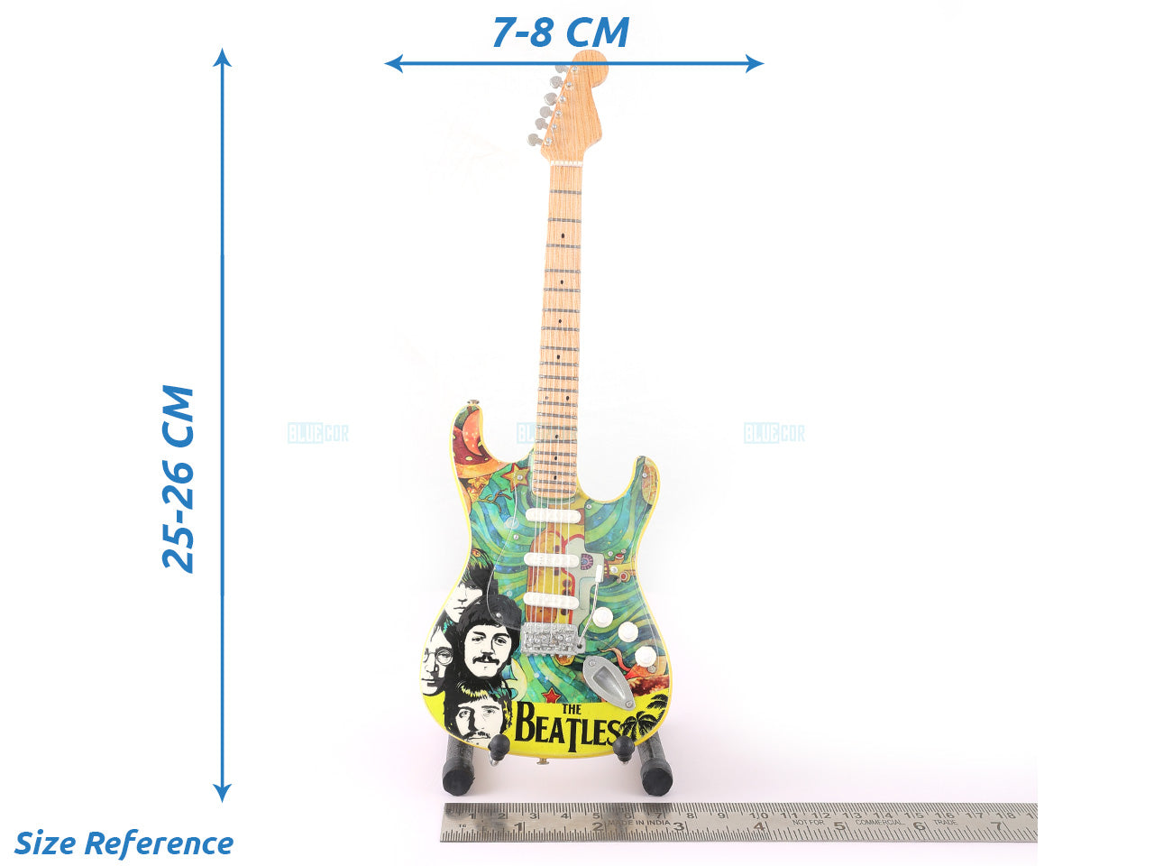 Beatles music band Miniature Guitar with Stand Generic design B - Decor