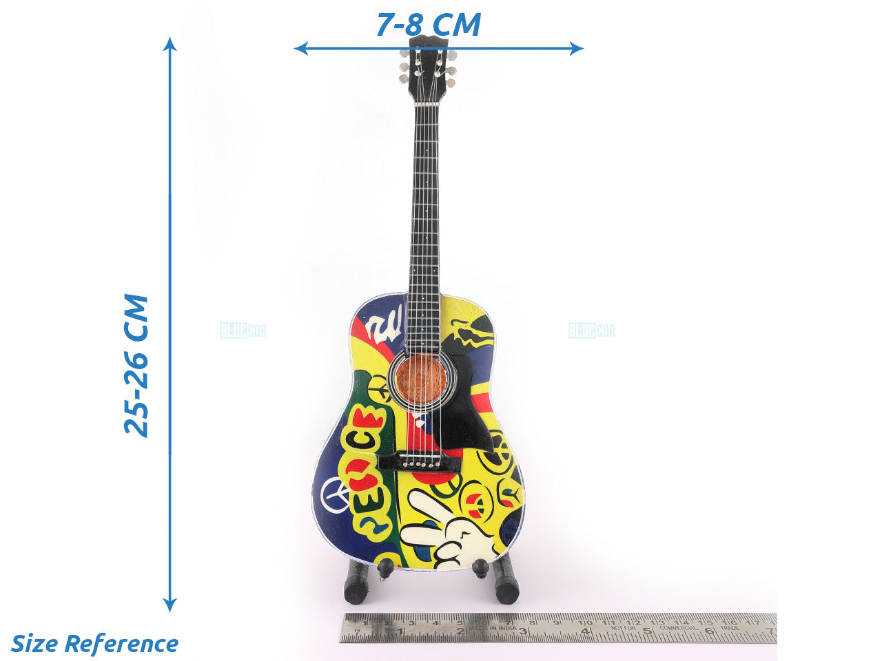 Beatles music band Miniature Guitar with Stand Generic design C - Decor