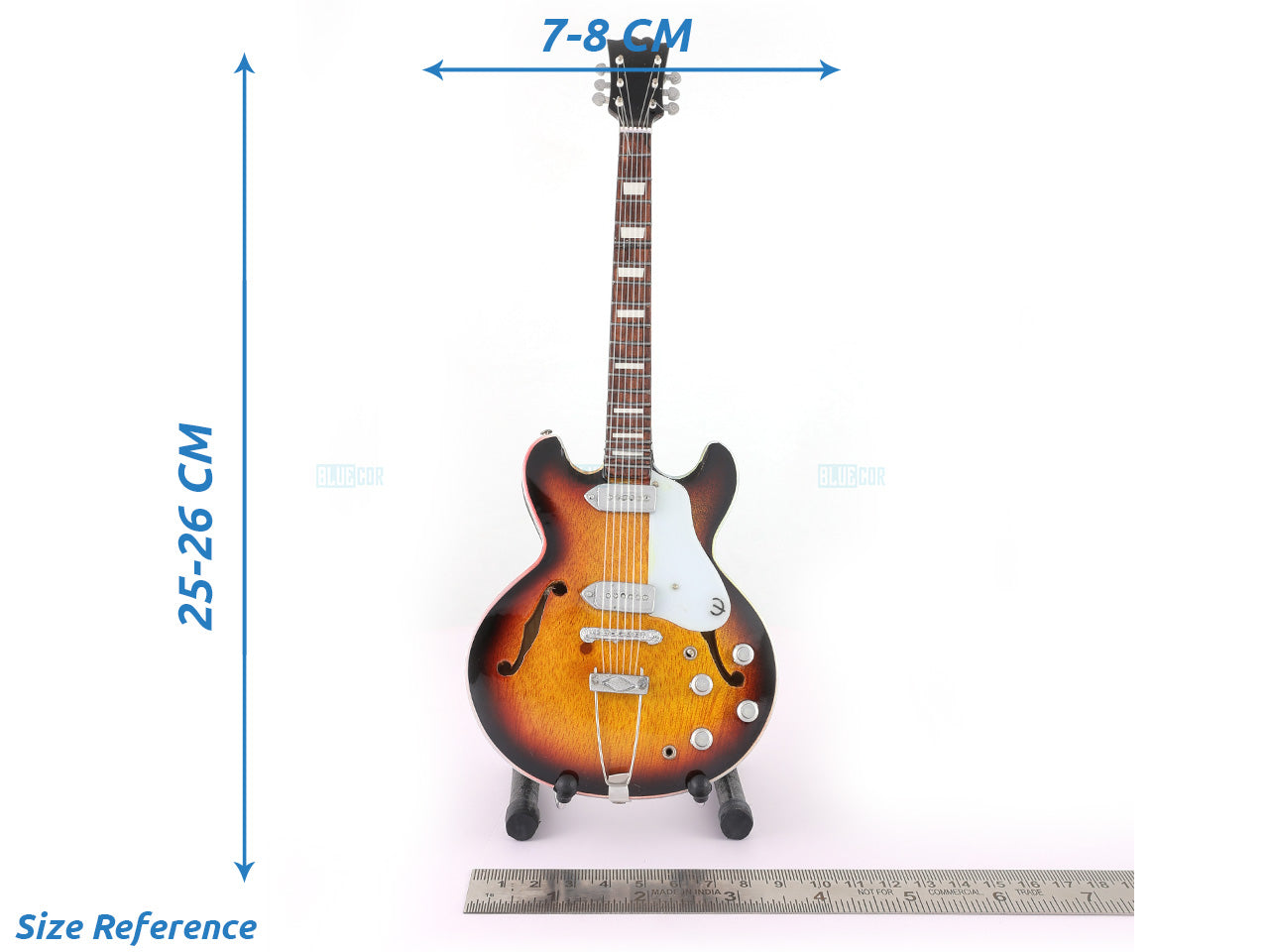 Beatles Music Band Miniature Guitar with Stand Generic design E Decor