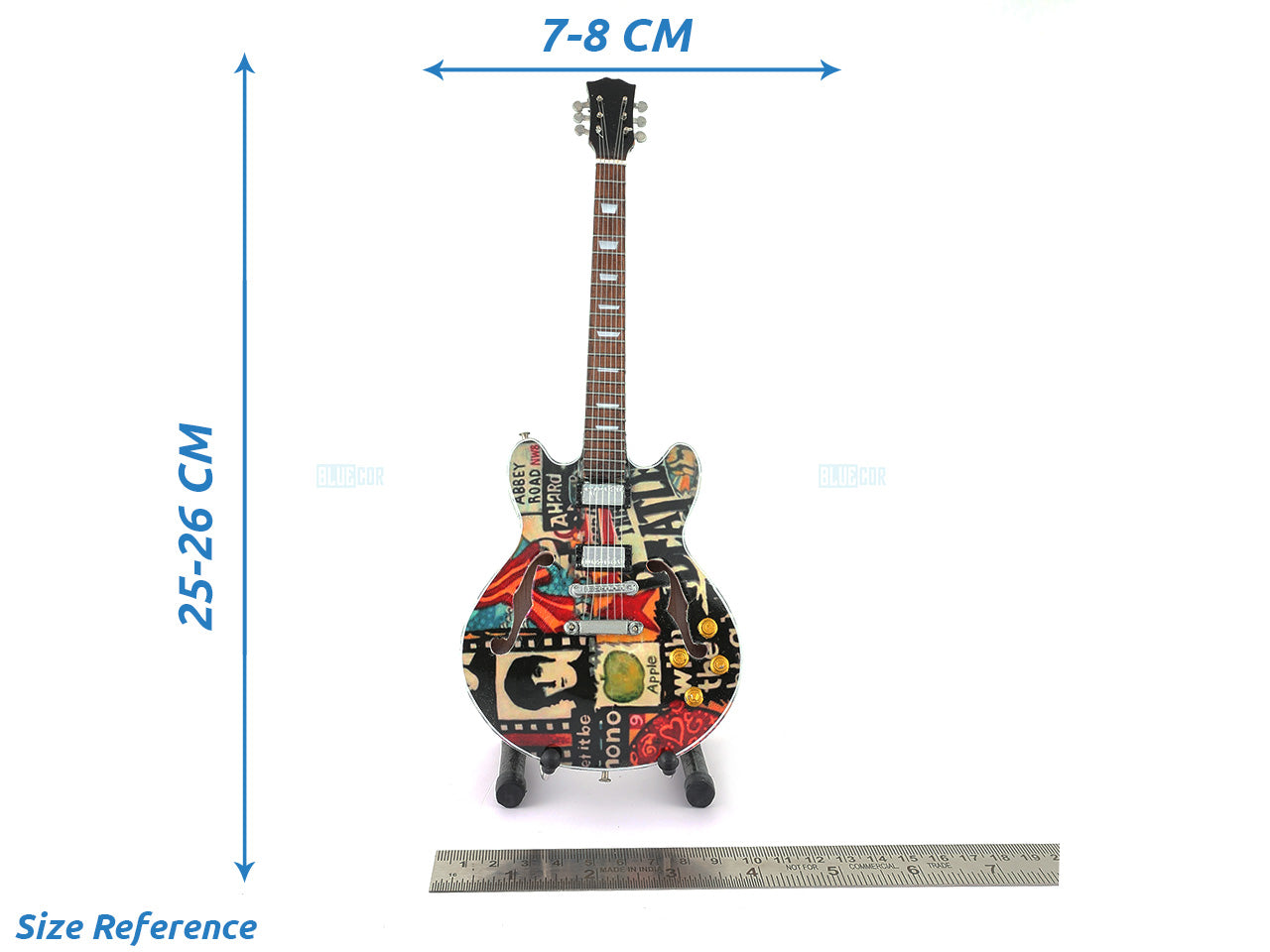 Beatles Music Band Miniature Guitar with Stand Generic design G Decor
