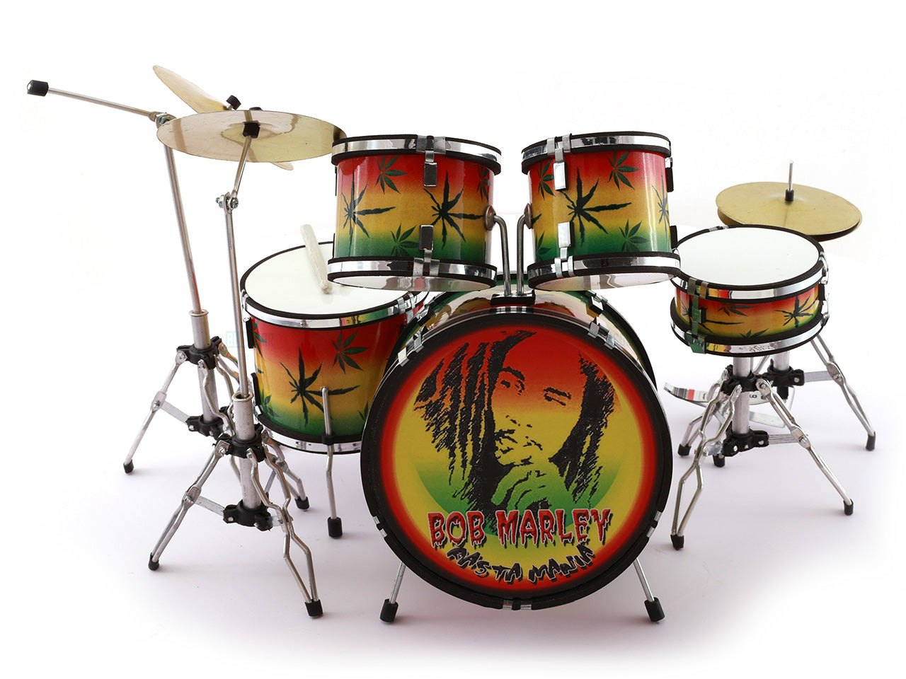 Bob Marley music band Miniature Drum set collectible Design A