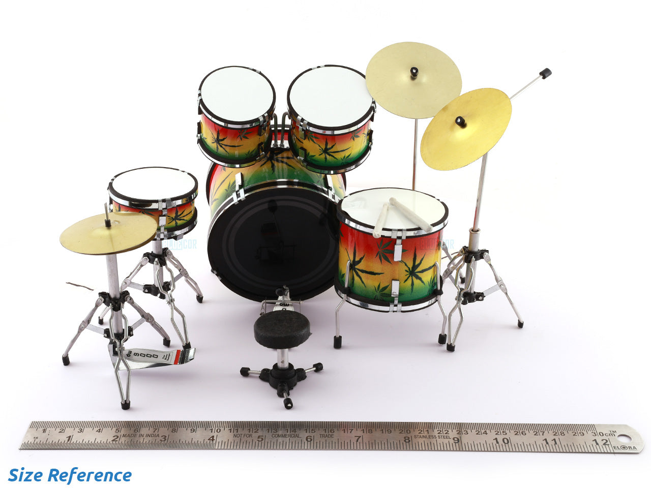Bob Marley music band Miniature Drum set collectible Design A