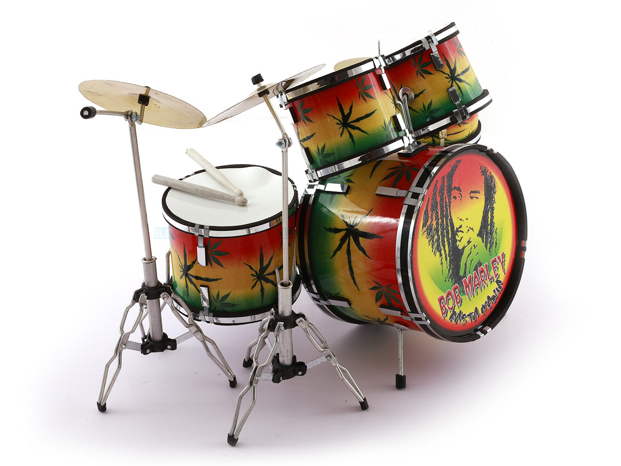 Bob Marley music band Miniature Drum set collectible Design A