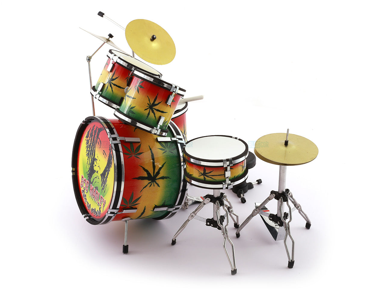Bob Marley music band Miniature Drum set collectible Design A