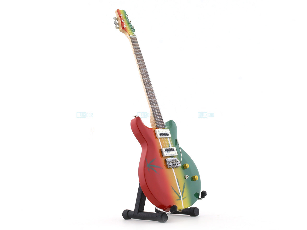 Bob Marley Wooden Miniature Guitar with Stand Generic design A