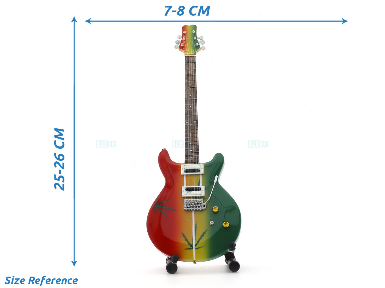 Bob Marley Wooden Miniature Guitar with Stand Generic design A
