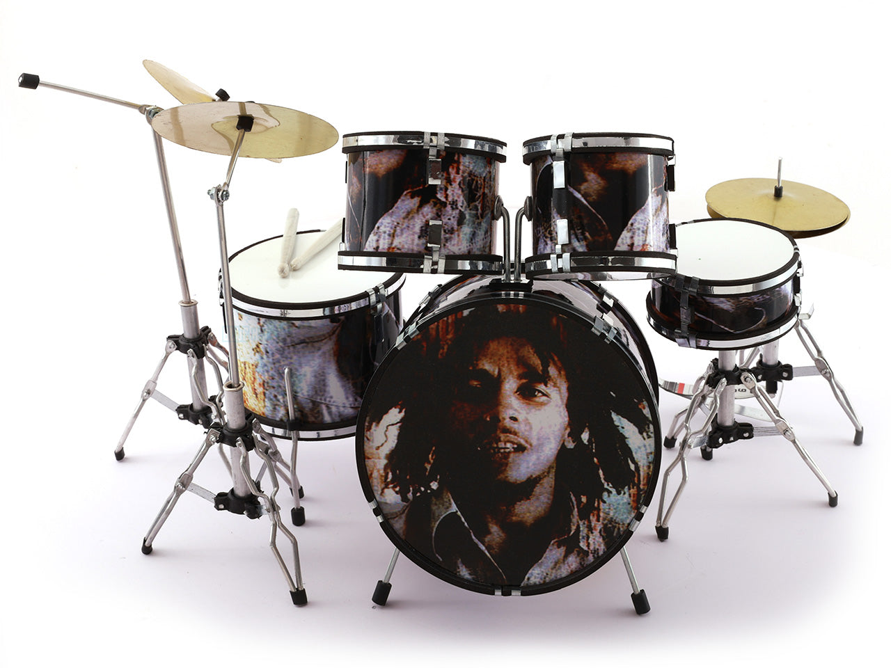 Bob Marley music band Miniature Drum set collectible Design B