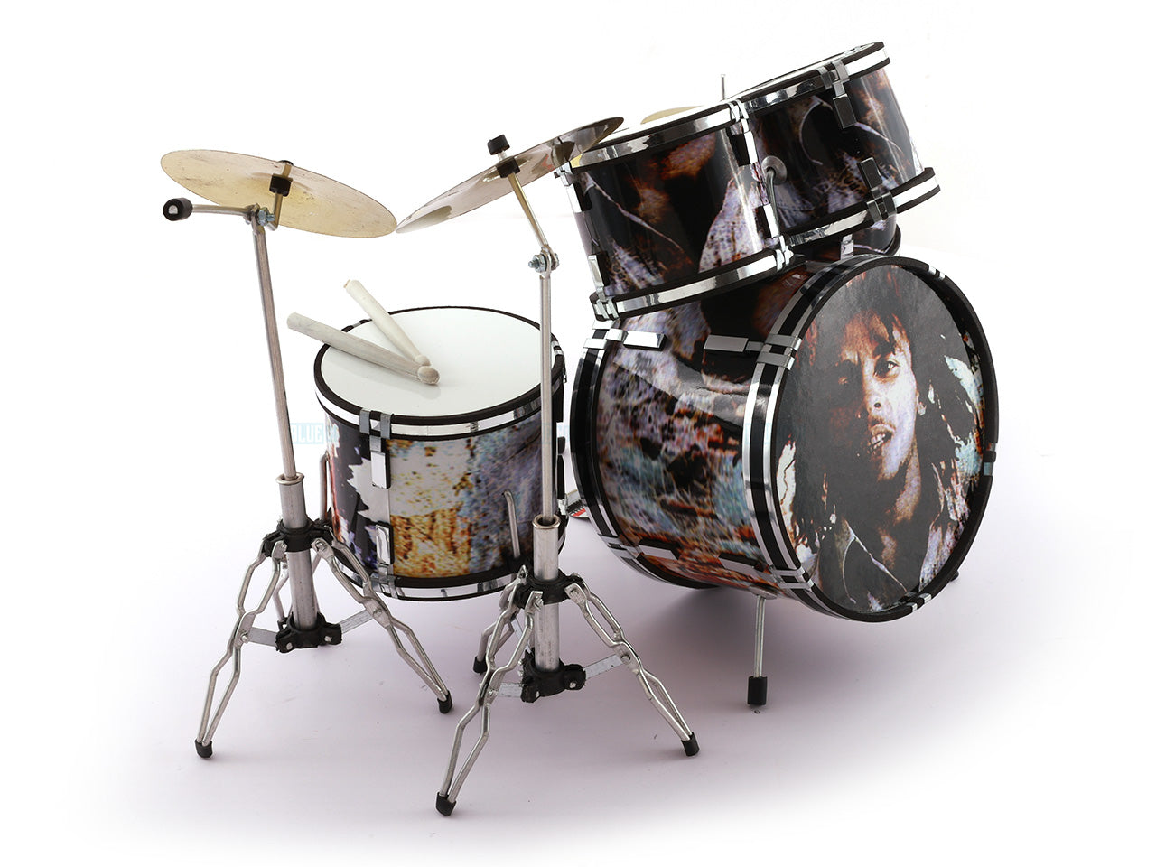 Bob Marley music band Miniature Drum set collectible Design B