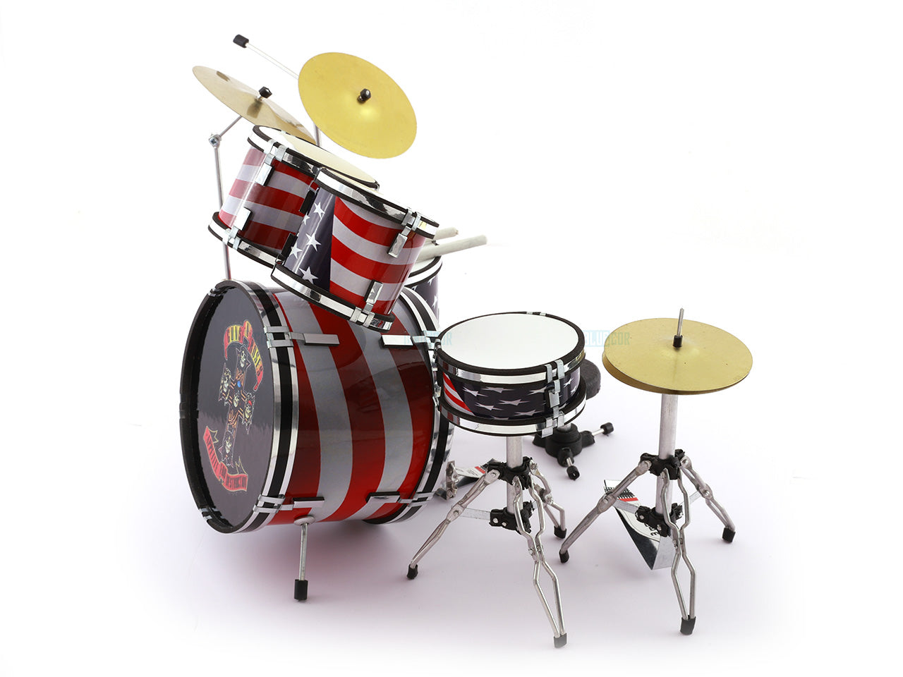 Guns N Roses music band Miniature Drum set collectible Design A