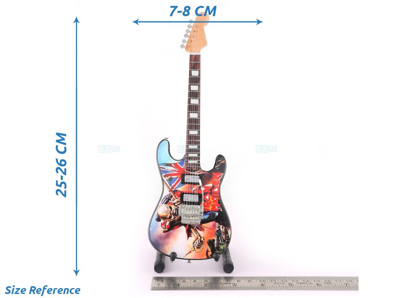 Iron Maiden music band Miniature Guitar with Stand Generic design B Decor