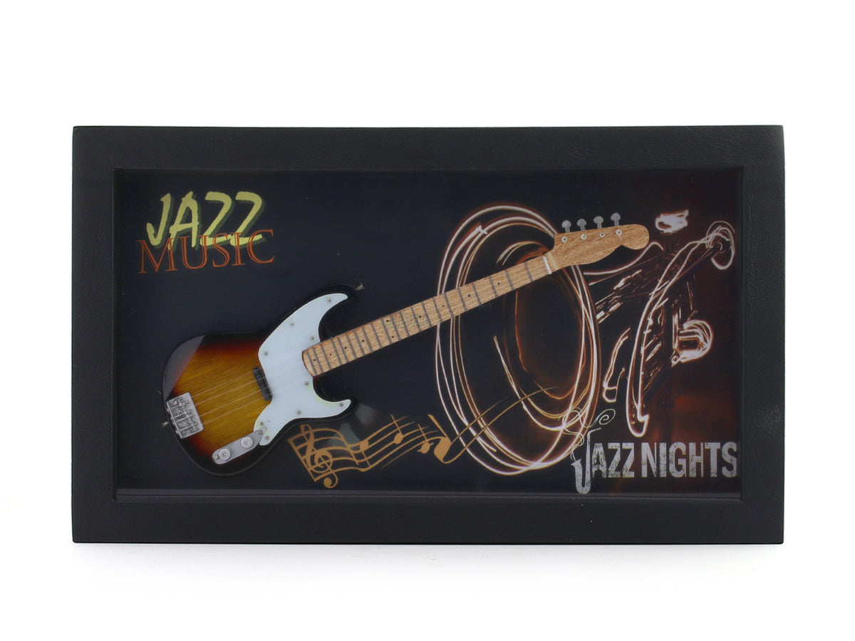 Jazz Music 3D Frame with Miniature Guitar | Premium Music Wall Décor Gift India