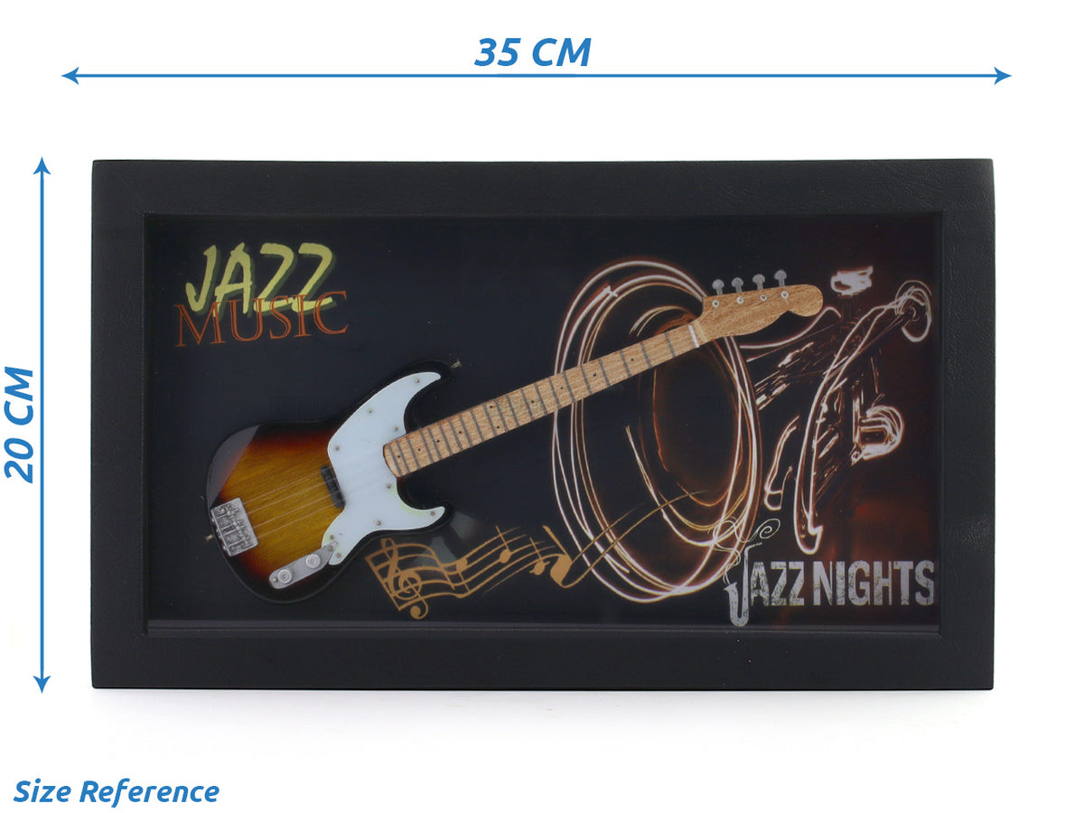 Jazz Music 3D Frame with Miniature Guitar | Premium Music Wall Décor Gift India