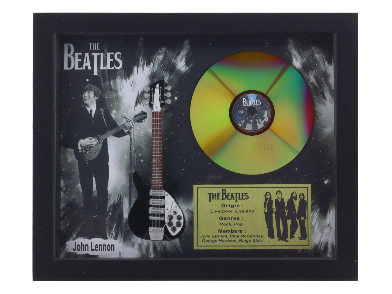 John Lennon The Beatles 3D Frame with Miniature Guitar | Premium