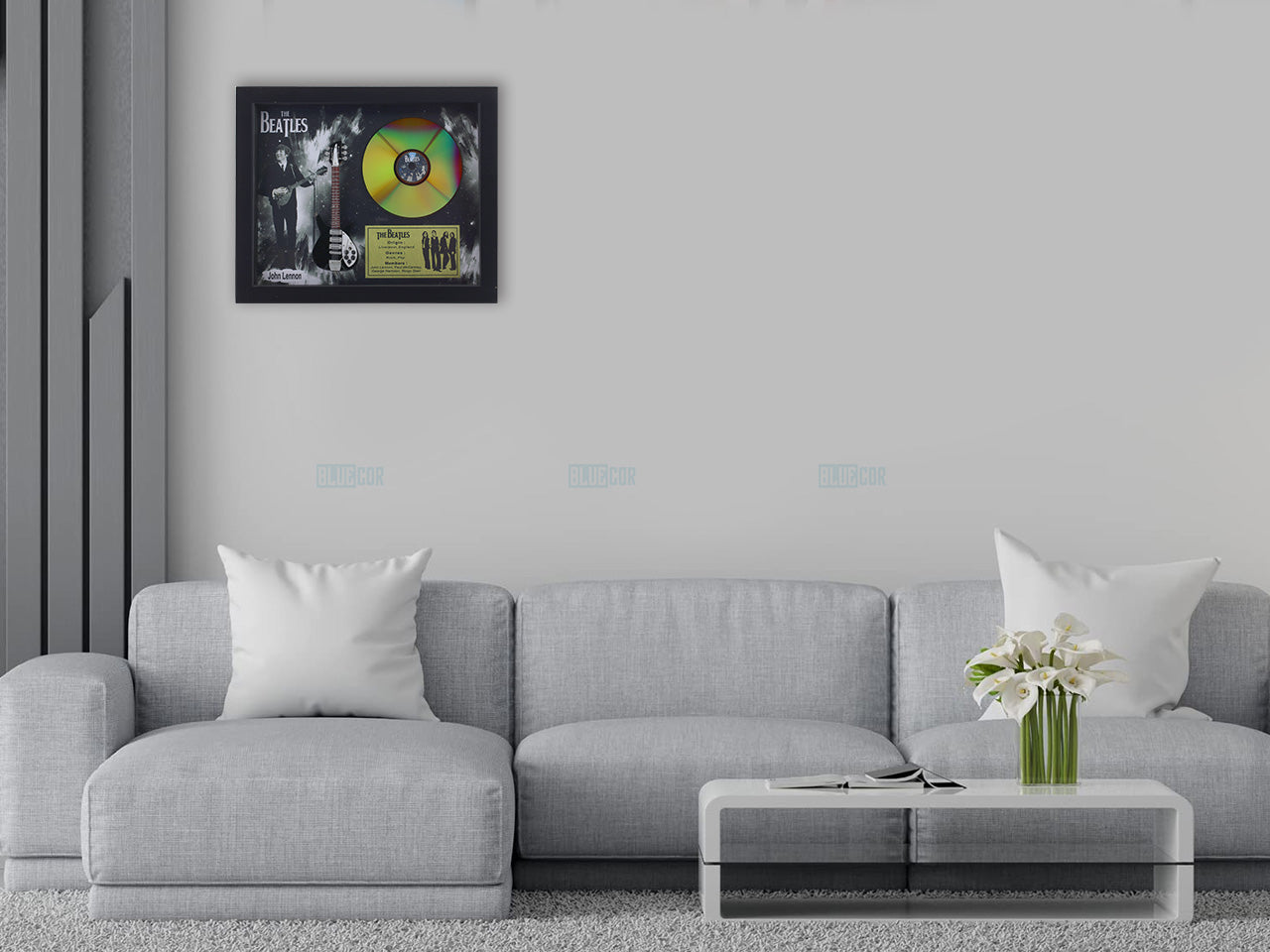 John Lennon The Beatles 3D Frame with Miniature Guitar | Premium Music Wall Décor Gift India