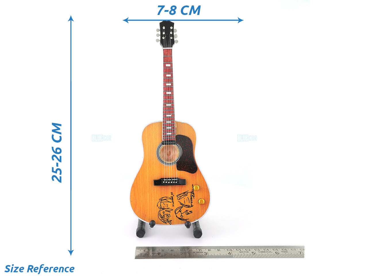 John Lennon Give peace a chance Music Band Miniature Guitar with Stand - Décor