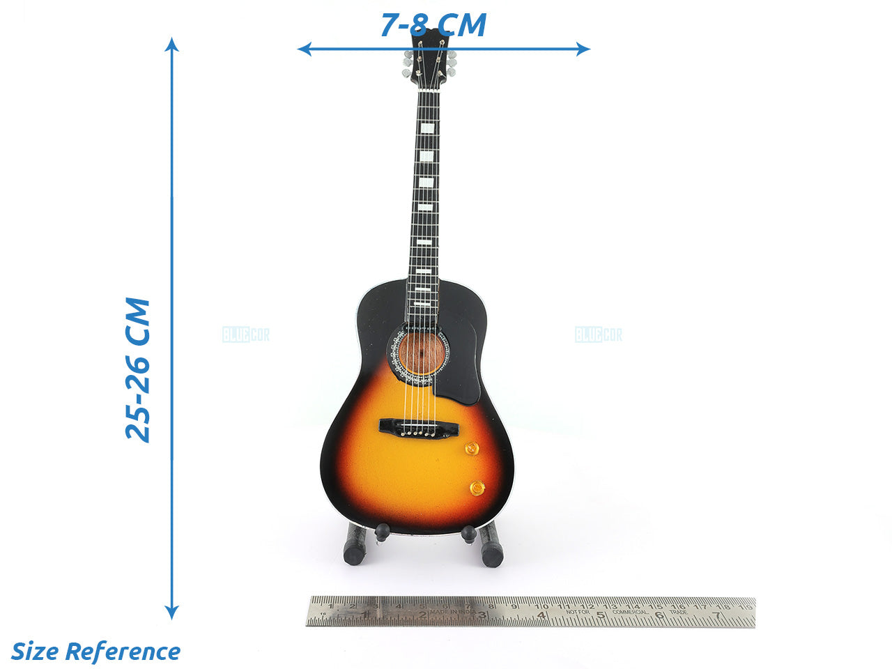 John Lennon Beatles Music Band Miniature Guitar with Stand Design E - Décor
