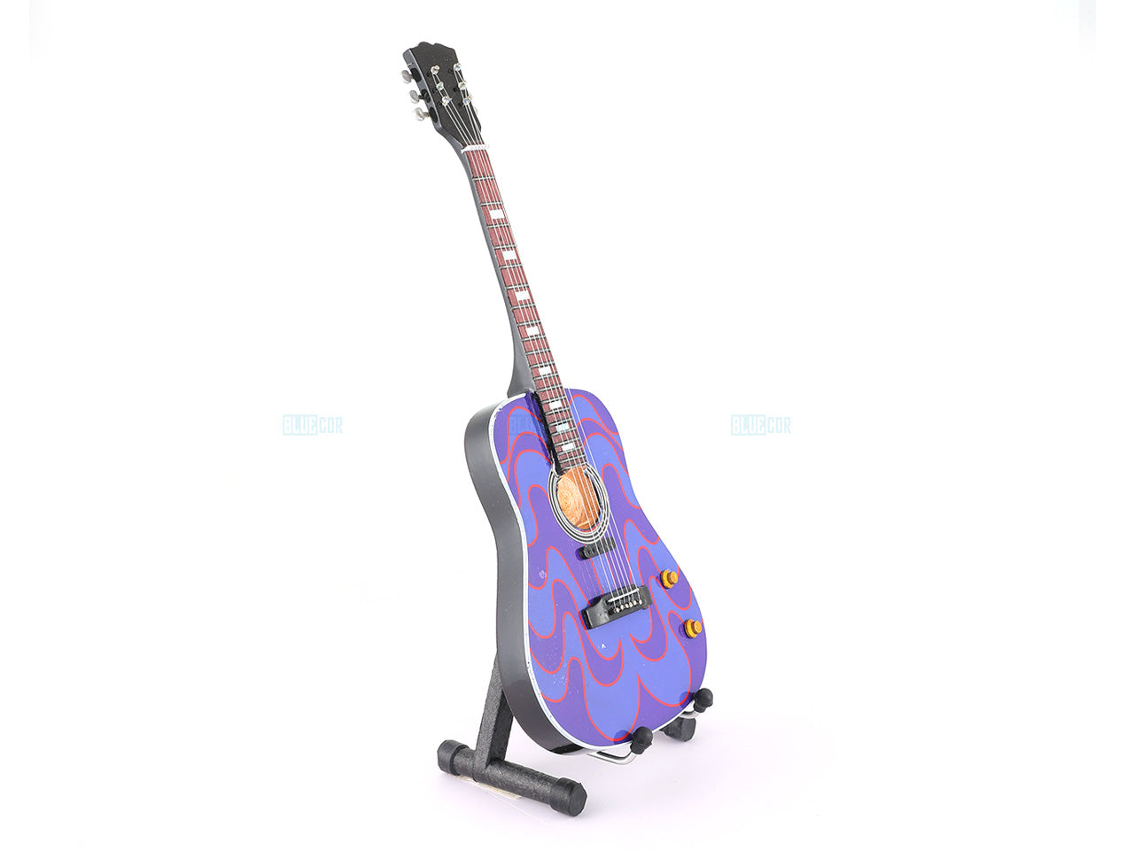 John Lennon Beatles Music Band Miniature Guitar with Stand Design F - Décor
