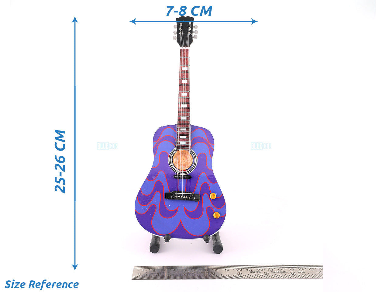 John Lennon Beatles Music Band Miniature Guitar with Stand Design F - Décor