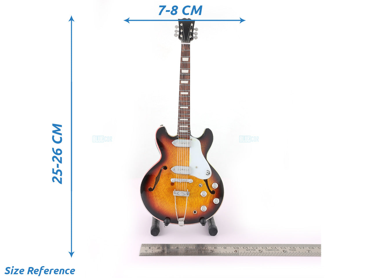 John Lennon Beatles Music Band Miniature Guitar with Stand Design G - Décor