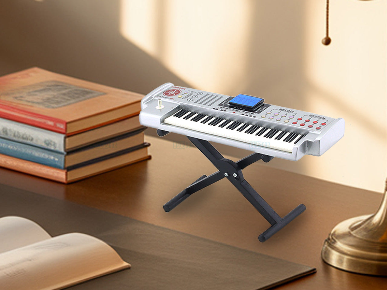 Keyboard silver premium wooden miniature music instrument