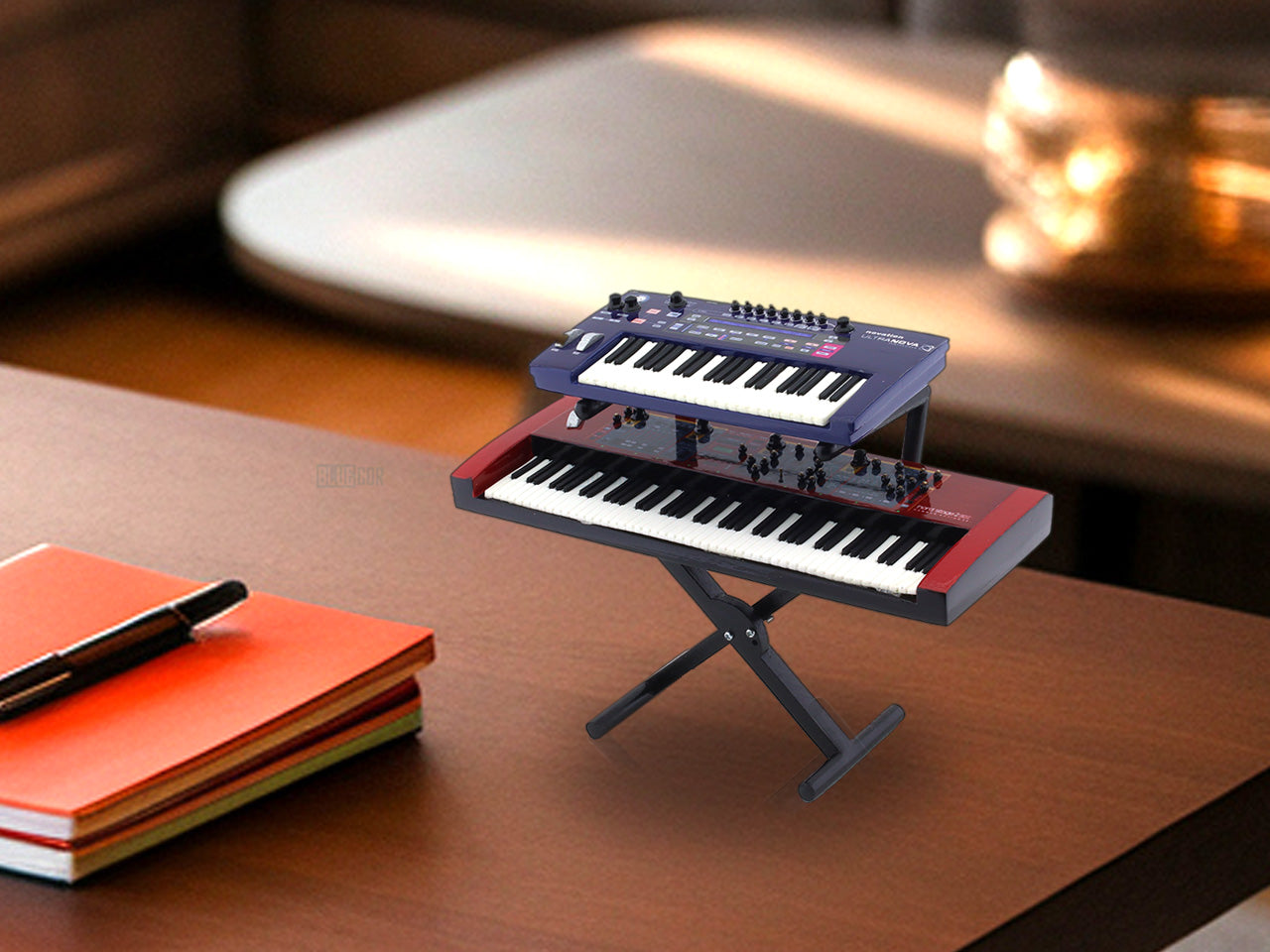Keyboard double stack premium wooden miniature music instrument