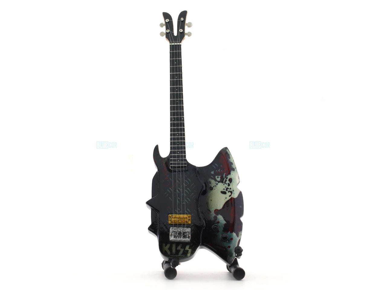 KISS music band Miniature Guitar with Stand Generic design B