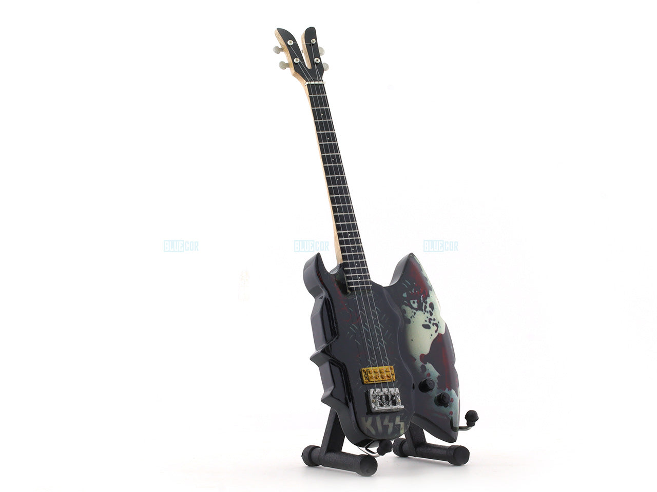 KISS music band Miniature Guitar with Stand Generic design B