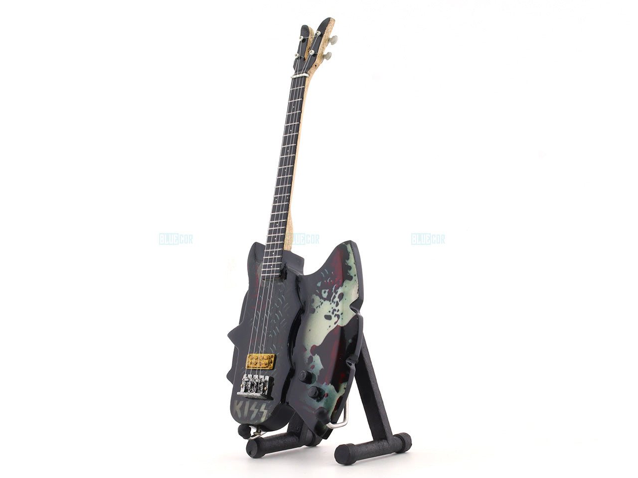 KISS music band Miniature Guitar with Stand Generic design B