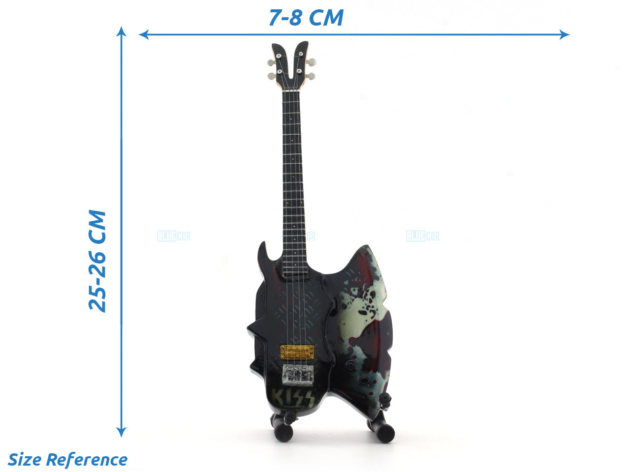 KISS music band Miniature Guitar with Stand Generic design B
