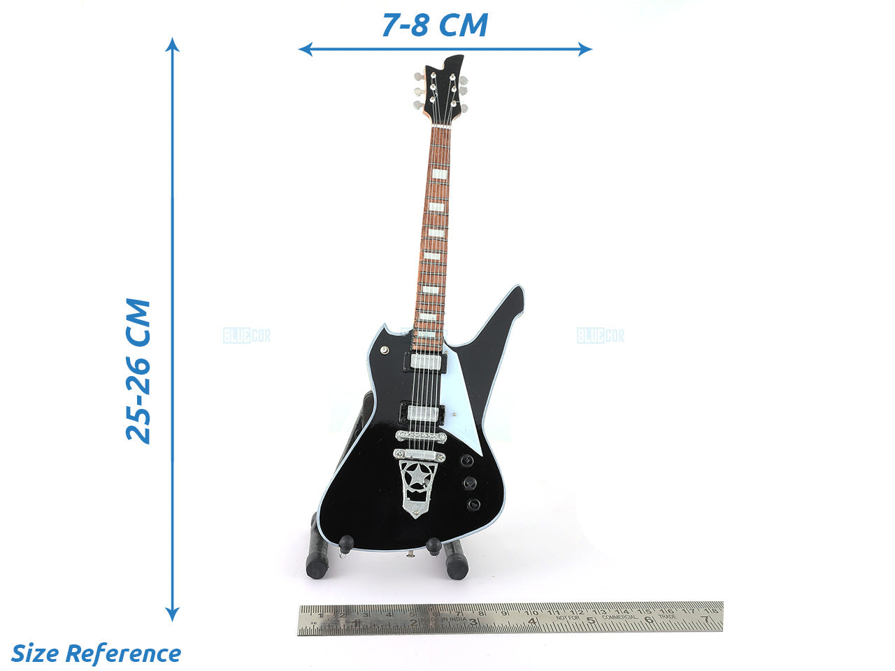 KISS Music Band Miniature Guitar with Stand Generic design C Decor
