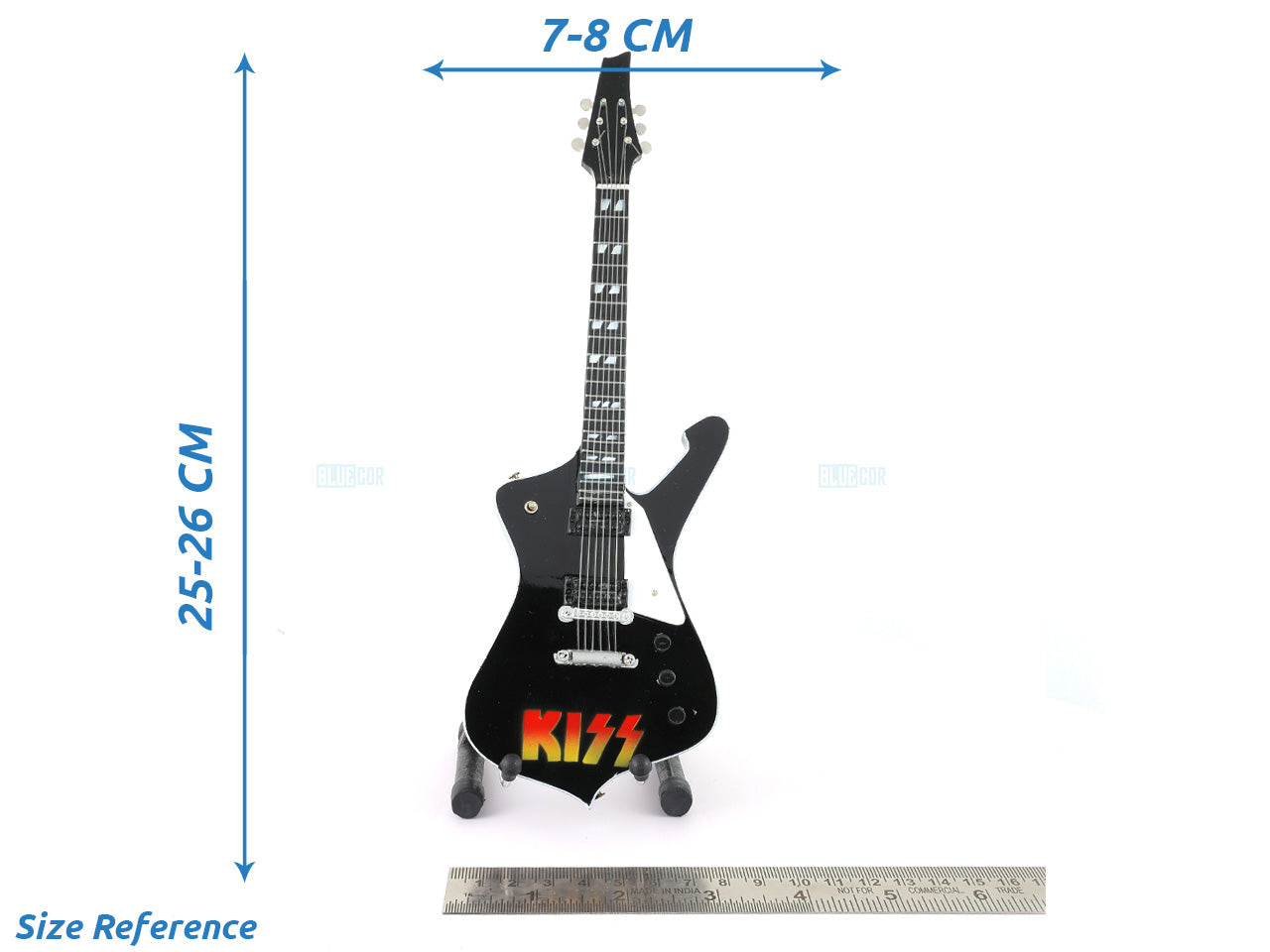 KISS Music Band Miniature Guitar with Stand Generic design D Décor