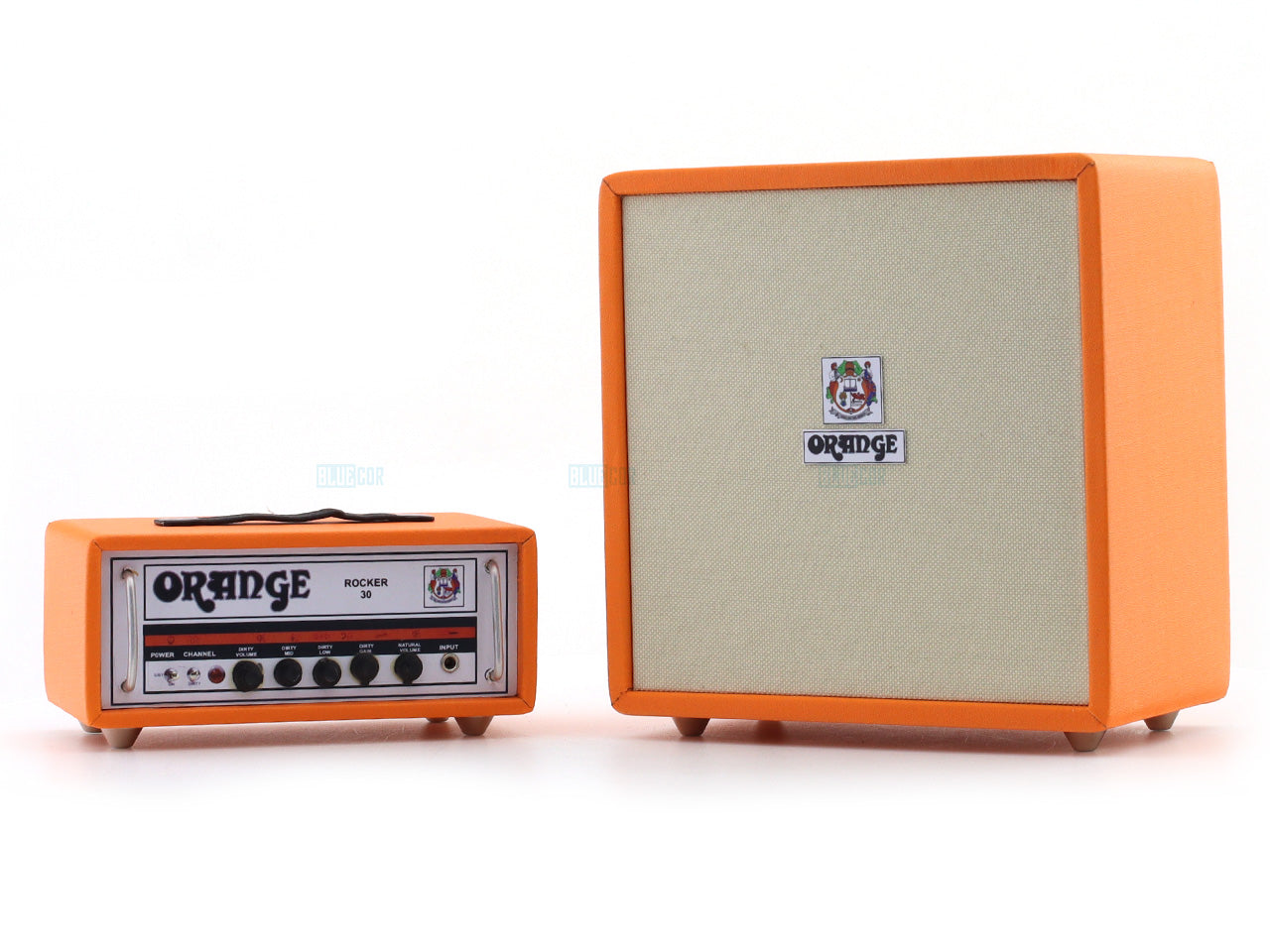 Orange Rocker 30 Dual Stack Miniature Wooden Amplifier Décor Replica for Music Enthusiasts