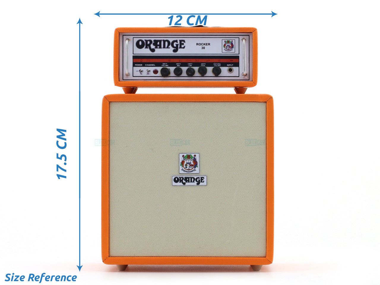 Orange Rocker 30 Dual Stack Miniature Wooden Amplifier Décor Replica for Music Enthusiasts
